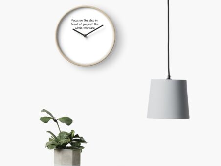 Focus on the next steps wall clock